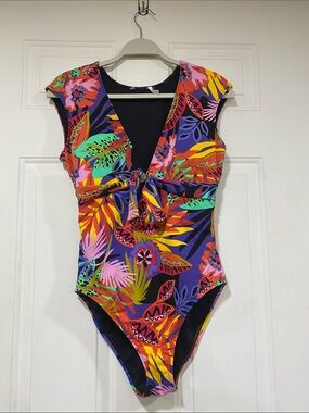 Bleu Rod Beattie Women’s One-Piece Swimsuit — Bright Purple Floral Mix